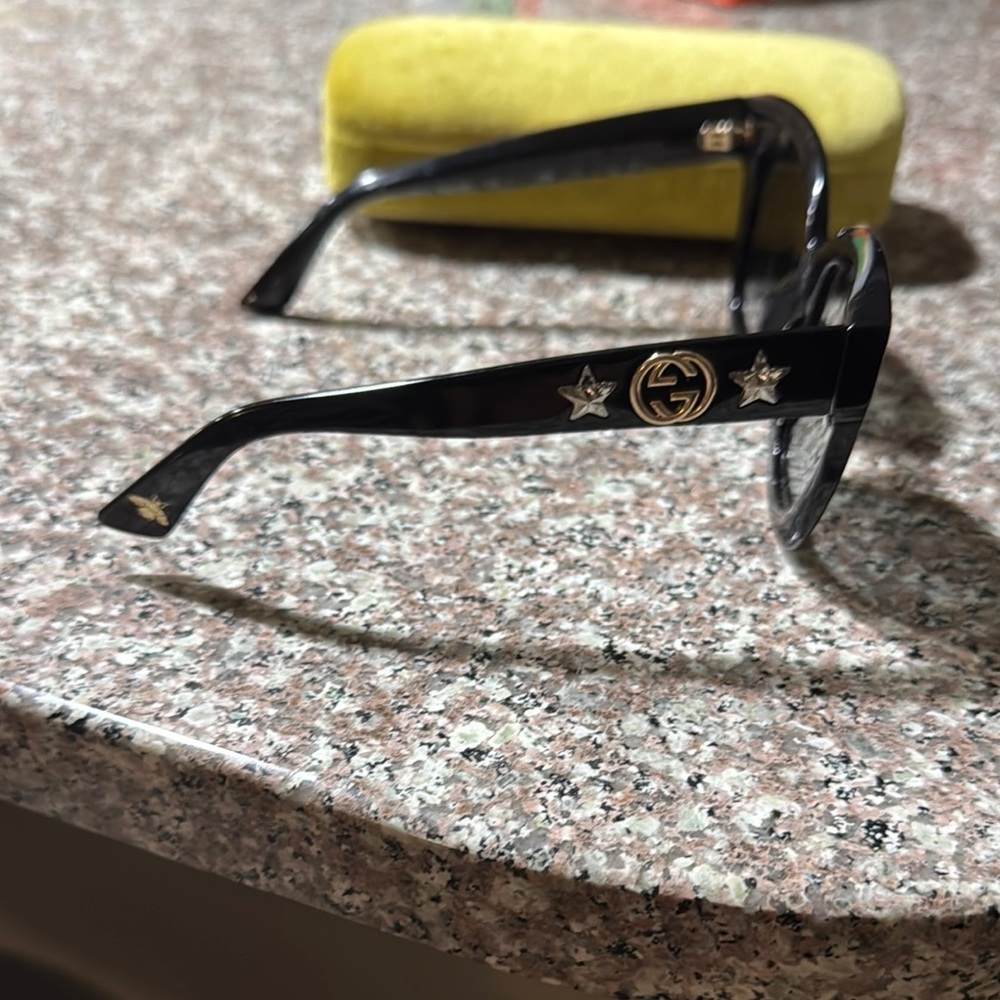 Gucci Black and Gold Star Sunglasses